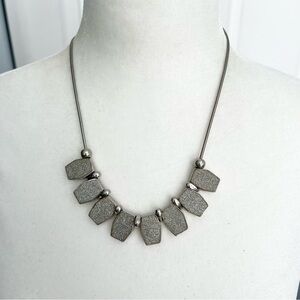 🍭6/$30 Silver Glitter Bib Necklace